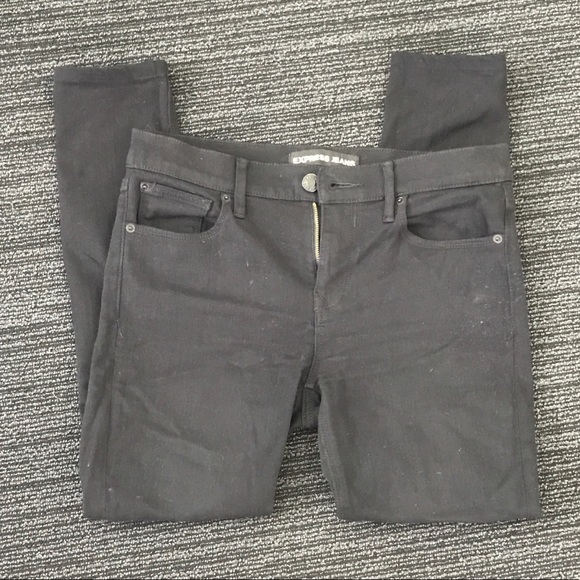 Express Black Mid Rise Jean Leggings - Picture 4 of 8
